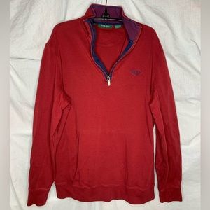 Bobby Jones performance long-sleeve quarter-zip pullover S dark red color